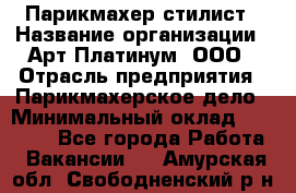 Парикмахер-стилист › Название организации ­ Арт Платинум, ООО › Отрасль предприятия ­ Парикмахерское дело › Минимальный оклад ­ 17 500 - Все города Работа » Вакансии   . Амурская обл.,Свободненский р-н